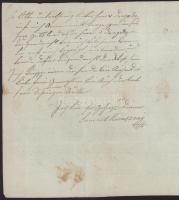 1833 Beszterce (Bistritz), Kovásznay Sámuel német nyelven írt levele