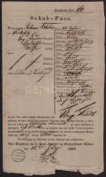 1845 Ungarisch-Hradisch (Uherské Hradiště, Magyar erőd, Morvaország), "Schub-Pass" (kísérő...