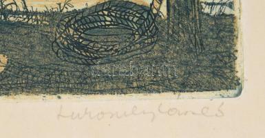 Lukovszky László (1922-1981): Tengerpart. Rézkarc, papír. Jelzett. 23x27 cm