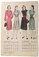 Butterick Patterns U.S.A. női és gyermek divatillusztrációk, 6 db kétoldalas nyomtatvány, változó ál...