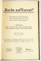 Koche auf Vorrat. Handbuch für die Frischhaltung aller Nahrungsmittel mit den "Weckschen Einric...