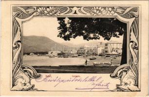 1902 Sestri Levante, port. Art Nouveau, floral frame