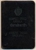 1937 Orvosi kamara arcképes igazolvány