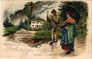1900 Bad Reichenhall, Nonner Tracht. Ottmar Zieher No. 1103. / folklore. litho