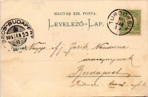 1904 Turdossin, Turdos, Tvrdosín; községháza, Millenium emlékoszlop, Donner szálló, Erdész lak. Feit...