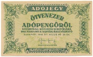 1946. 50.000AP sorszám nélkül, vízjeles papíron T:AU
Adamo P50A