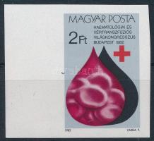 1982 Hematológiai Világkongresszus ívszéli vágott bélyeg