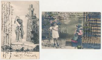 5 db RÉGI (1905 előtti) motívum képeslap: gyerekek, vallás / 5 pre-1905 motive postcards: children, ...