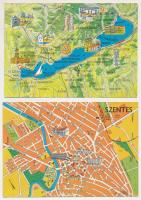 25 db MODERN térképes képeslap (23 db magyar és 2 db olasz) / 25 modern map postcards (23 Hungarian ...