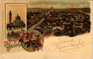 1900 Pancsova, Pancevo; Oberstadt, Serb. gr. or. Christi Verkl. Kirche / látkép, Szerb ortodox templ...