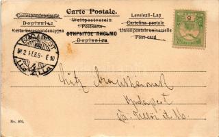 1902 Francia kártya hölggyel, káró / Diamonds card with lady, from French playing cards (fl)