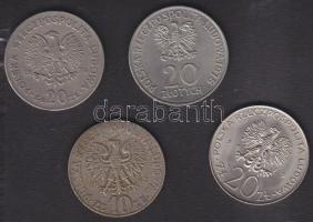 Lengyelország 1968. 10Zl + 1974-1975-1978. 20Zl (3x) T:2/3 k