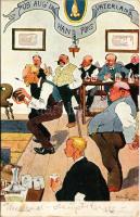 1905 Bowling humour. B.K.W.I. 925-2. s: Schönpflug + "BÉCS - BUDAPEST 117 B" vasúti mozgóp...