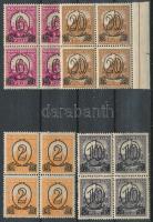 1931 Kisegítő I. VIII. vízjelű sor négyestömbökben, 15-ös fogazással (32.000)