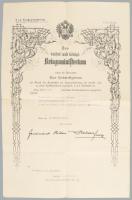 1916 22 gyalogezred százados nyugdíj okmánya