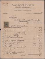 1907 Kuncz J. és társa udvari szállító 2 db számla