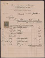 1907 Kuncz J. és társa udvari szállító 2 db számla