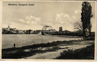 1931 Ráckeve, Dunaparti részlet, híd. Münich Jenő kiadása (EK)
