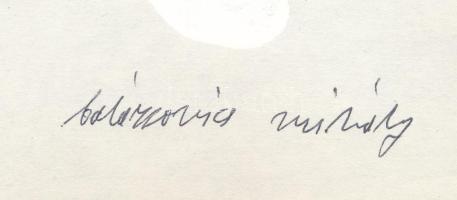 Balázsovics Mihály (1943-1994): Tenyér (cím nélkül). Fedőfehér, papír, jelzett. 29,5x21 cm