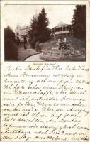 Savanyúkút, Sauerbrunn; Hartig villa, a tulajdonos levelével. P. Hanke felvétele / villa, with the l...