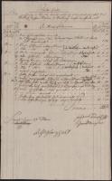 1817 gr. Andrássy István részére kiállított kovács számla Kassa