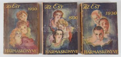 Az Est hármaskönyve I-III. köt. Szerk.: Mikes Lajos. I.: A férfi könyve. II.: A nő könyve. III.: A g...