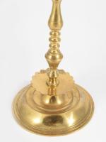 Nagyobb méretű bronz háromágú gyertyatartó, m: 38 cm