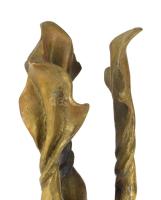 Iparművész bronz mécses / gyertya tartó, jelzés nélkül, m: 16,5 cm