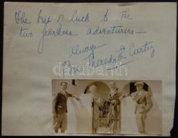 1931 Olsen and Johnson hollywoodi színészek, komikusok eredeti rajza és aláírása Bartha Gyula és Sul...