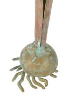 Carnevale patinázott bronz gyertyatartó, jelzett, m: 33 cm