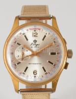Lings Telemetre Chronostop-os kronométer férfi karóra fém szíjjal, működőképes, jó állapotban, d: 38...