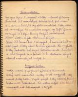 cca 1920-1940 Kézzel írt receptfüzet (süteményreceptek), benne "Bözsi kifli", "Putnok...
