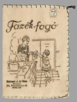 ca 1930 Gutmann J. és Társa, Budapest, Rákóczi úti áruház fazék-fogó szövet kesztyű reklám szöveggel...