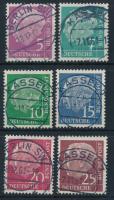 NSZK 1954/1961 Mi 179y, 181y, 183-186y fluoreszkáló papíron, RR (Mi EUR 240.-)