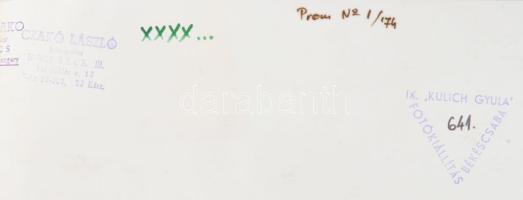 cca 1974 Czakó László: XXXX..., pecséttel jelzett vintage fotóművészeti alkotás, 14,5x49,5 cm
