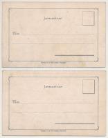2 db RÉGI keményhátú képeslap: holland szélmalom, folklór művészlap / 2 pre-1945 postcards: Dutch wi...