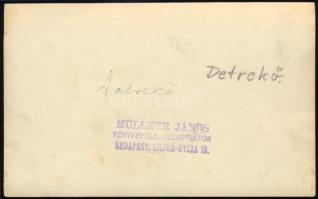 ca 1900 A felvidéki Detrekő vára Müller János fotója, hátoldalt feliratozva, pecsételve, jó állapotb...