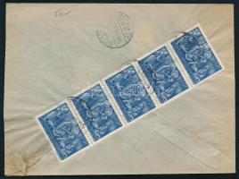 1944 Ajánlott levél Komáromból Budapestre, "KOMÁROM DÉLI P."