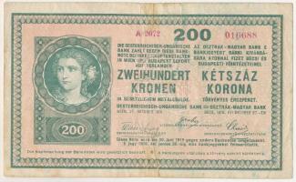1918. 200K "A 2072 016688" hullámos hátlappal T:VG beszakadások
Adamo K31/6