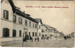 Budapest XIX. Kispest, M. kir. állami munkás (Wekerle) telep, Wekerletelep, Kovács Pálné üzlete (kop...