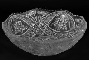 Préselt üveg kínáló, hibátlan, d: 24,5 cm, m: 8,5 cm