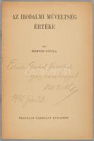 Kornis Gyula: Az irodalmi műveltség értéke. A szerző, Kornis Gyula (1885-1958) piarista szerzetes, f...