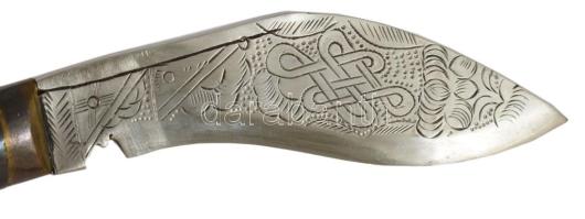 Kukri. Fém, réz, cca 1950, h: 28 cm