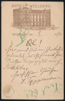 1890 Díjjegyes levelezőlap Németországba küldve, "HELSINGBORG"