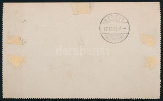 1893 Kétnyelvű zárt díjjegyes levelezőlap 8kr díjkiegészítéssel, "KIS-CZELL" - "GENÉV...