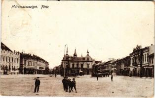1916 Máramarossziget, Sighetu Marmatiei; Fő tér. Berger Miksa utóda kiadása / main square (EM)