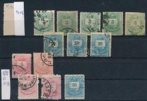 1874-1881 13 db Krajcáros bélyeg