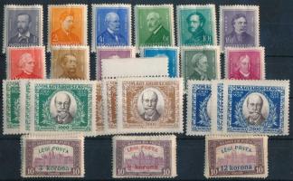 1920-1932 Arcképek sor 12 értéke + Jókai Mór 3 db sor + Légi posta 5 db sor
