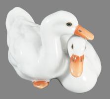 Herendi, porcelán kacsapár, kézzel festett, jelzett, hibátlan, 11x7 cm