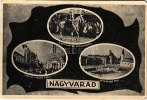 1940 Nagyvárad, Oradea; Horthy Miklós tér, Szent László tér, a kormányzó úr bevonulása / entry of th...